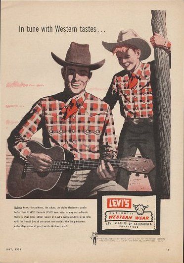 Levi's Western wear Advertising, 1958