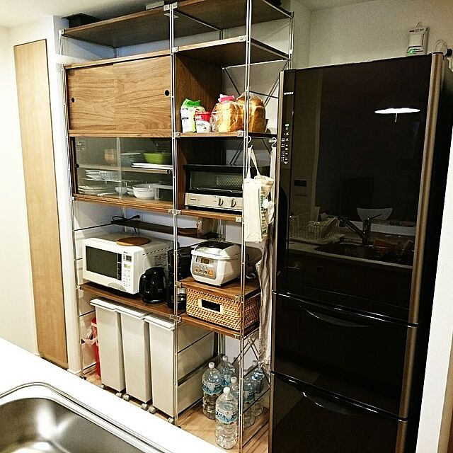 無印良品 スチールユニットシェルフ用・ボックス・ガラス引き戸