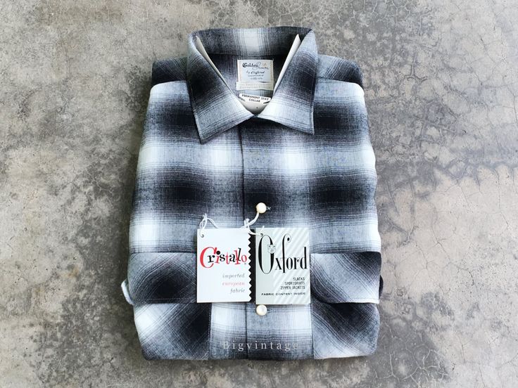 Vintage Rayon Golden Crown shadow Plaid Sz.M Deadstock