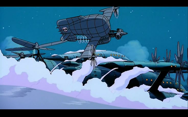 The Tiger Moth (and another airship) from Castle in the Sky