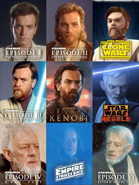 The evolution of Obi-Wan (with Disney+ version) : r/StarWars