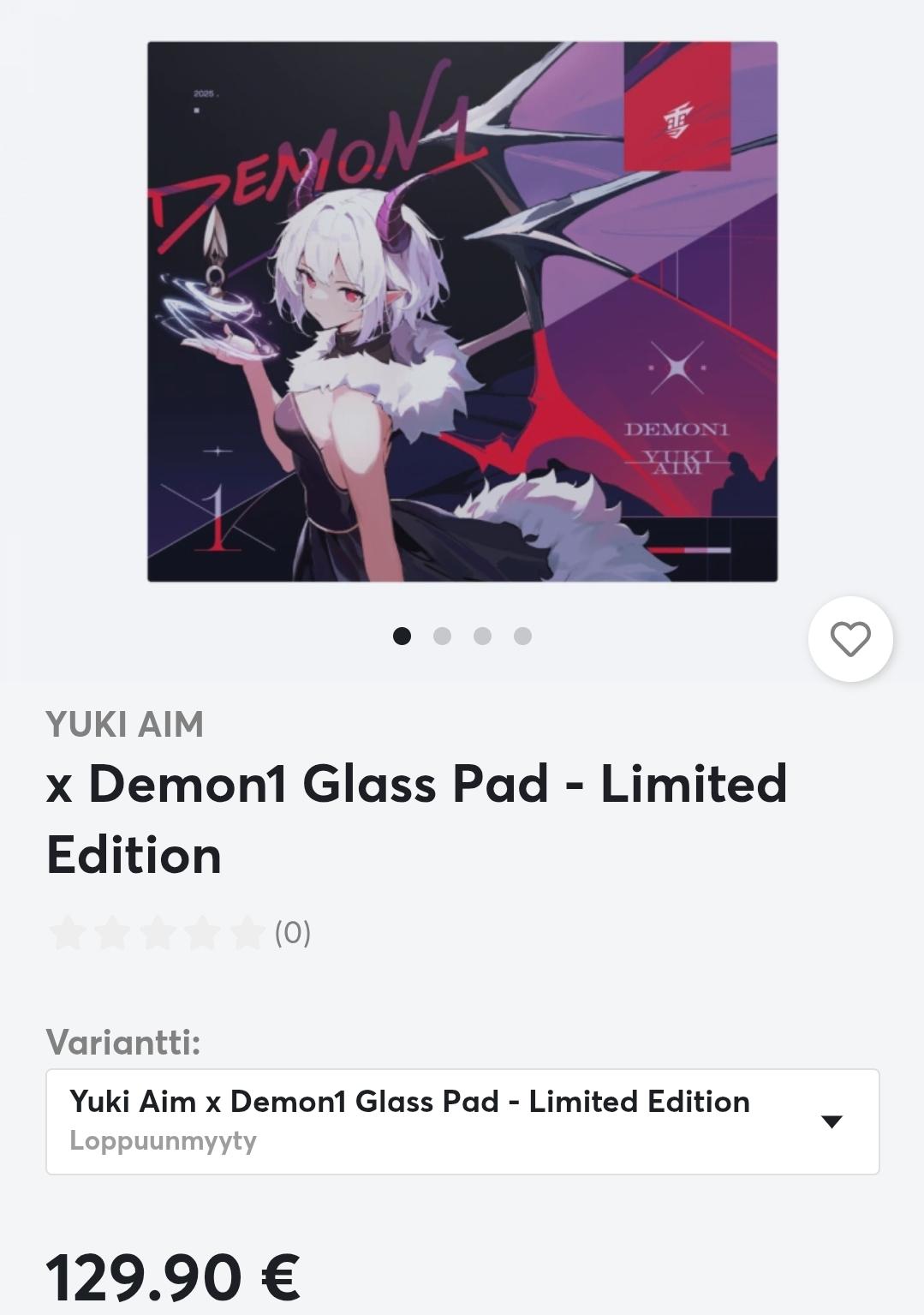 なんかユキ x Demon1 のガラスパッドの先行予約、逃しちゃったんだけど