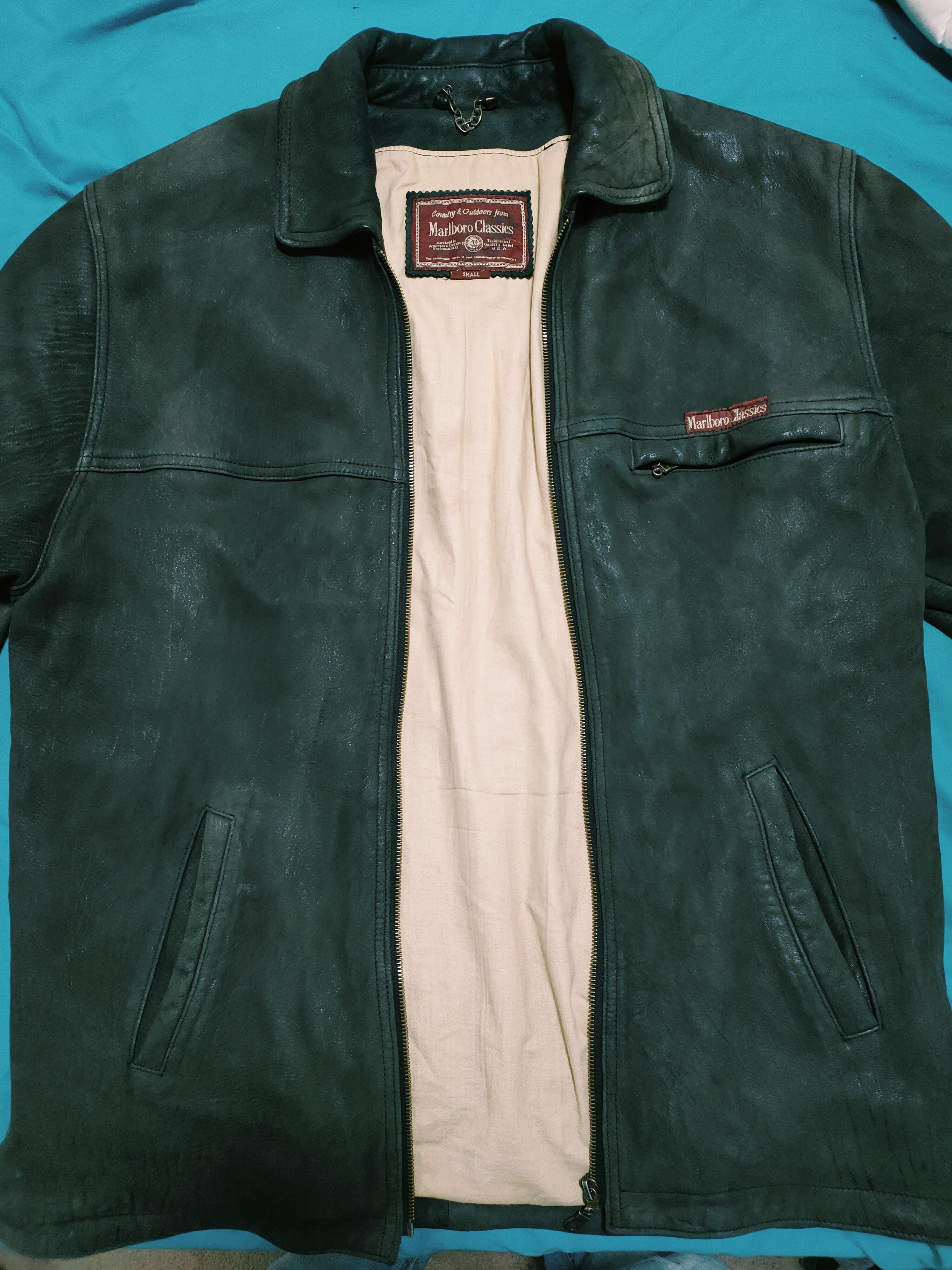 Marlboro Classics leather jacket. Only $30! : r/ThriftStoreHauls