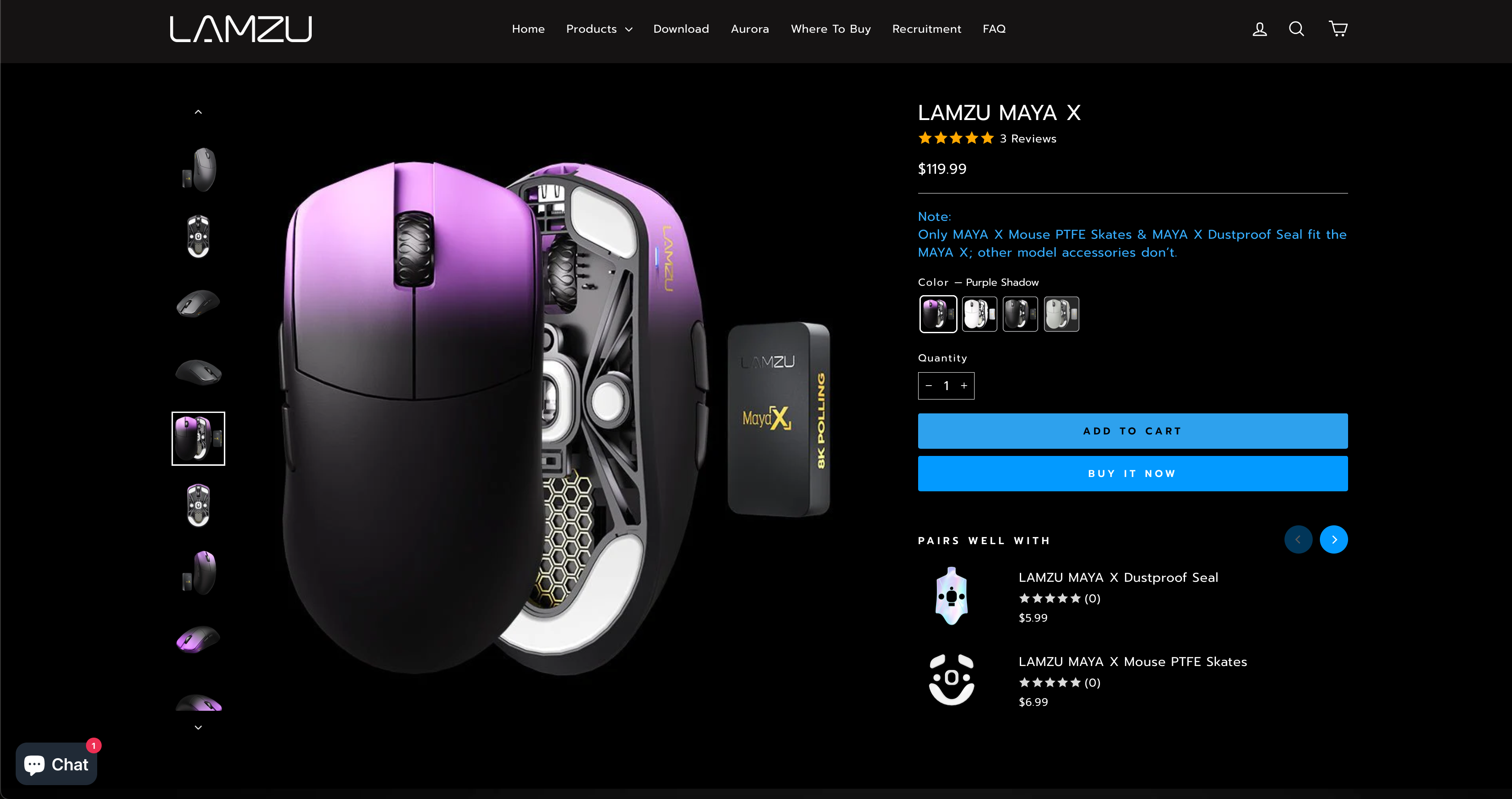 新しい色：Lamzu Maya X Purple Shadow - めっちゃ綺麗じゃん！ : r