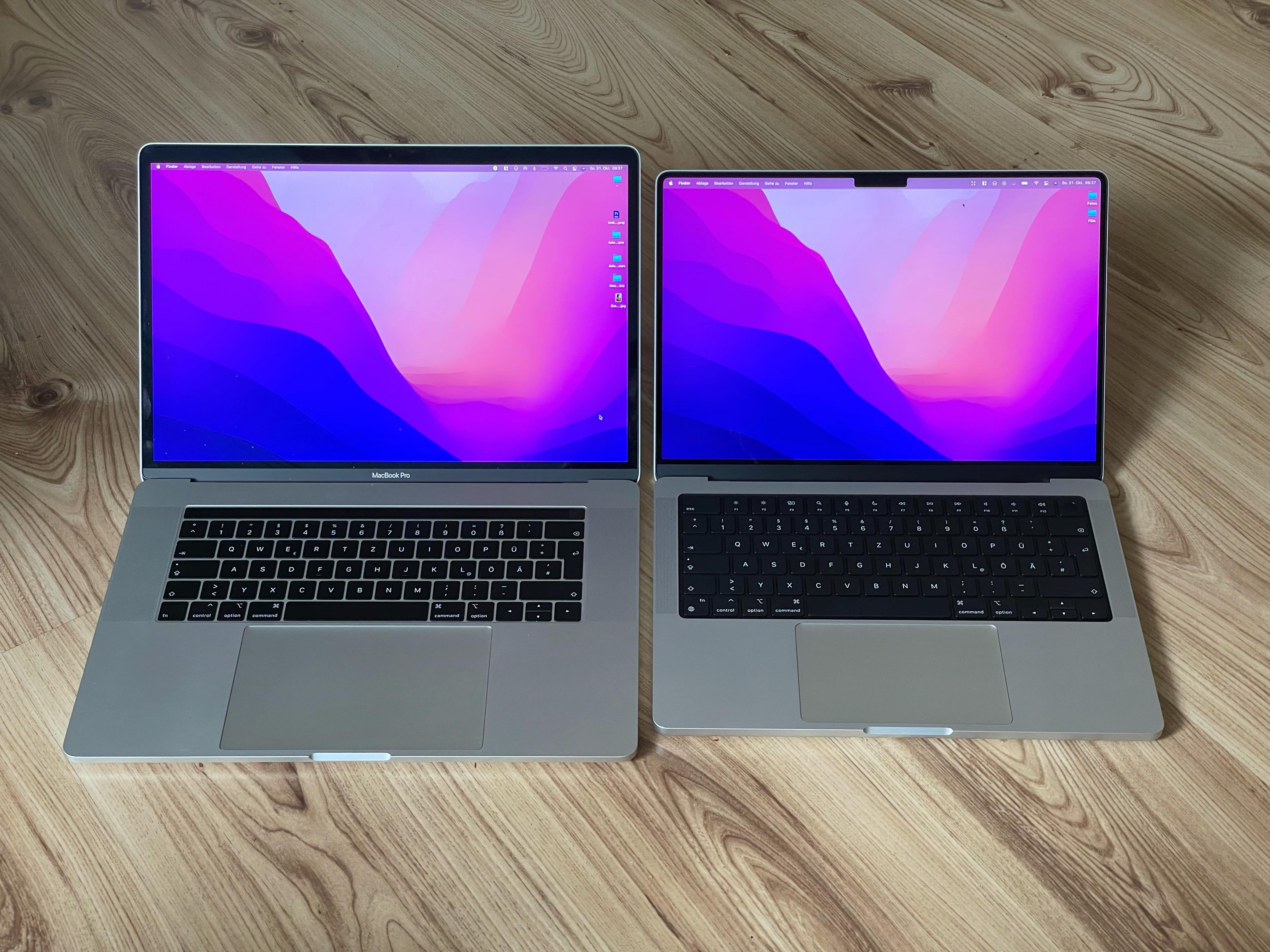 15インチと14インチの比較だよ。 : r/macbookpro
