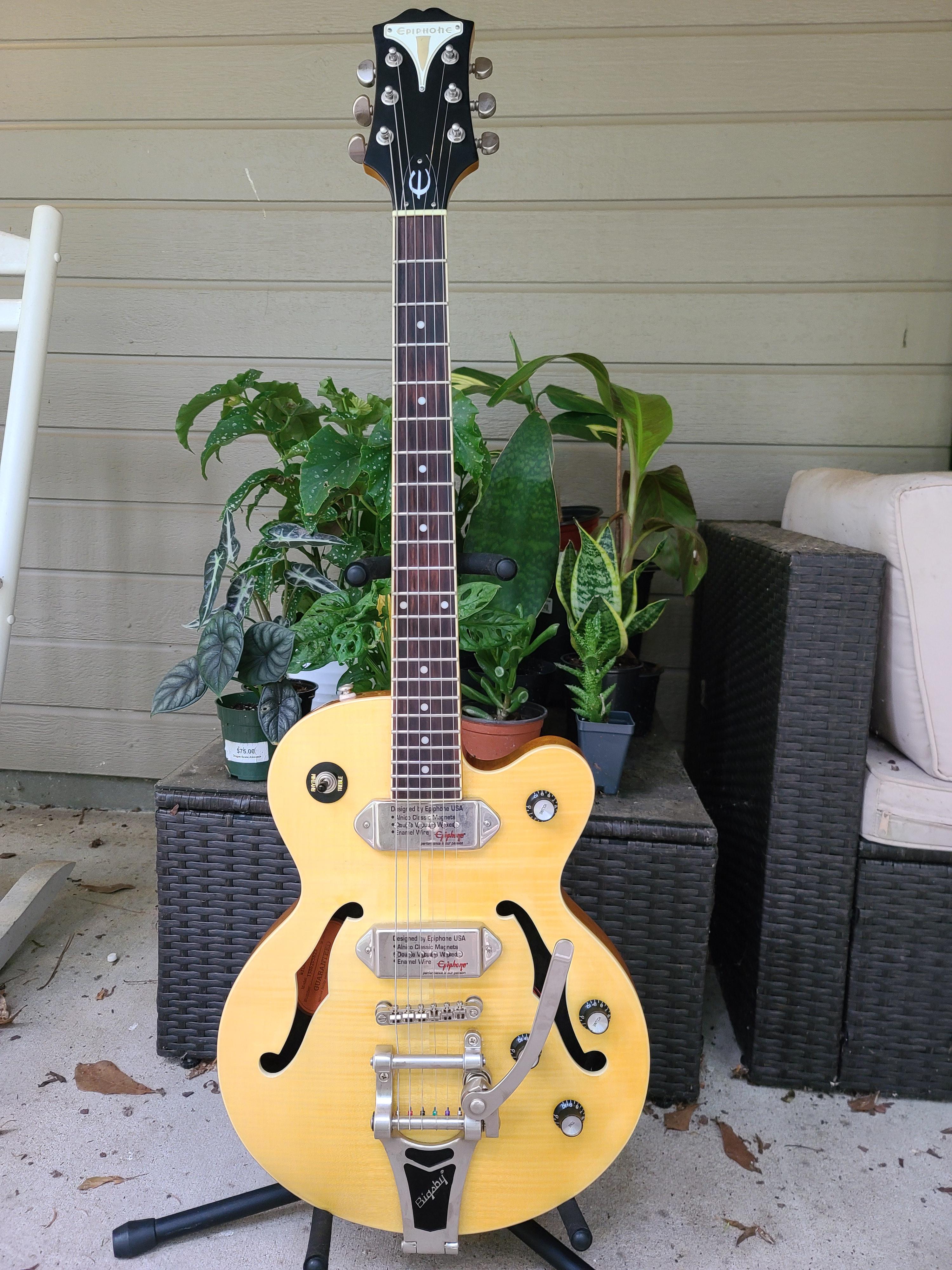The love of my life got me an Epiphone Wildkat with a Bigsby for
