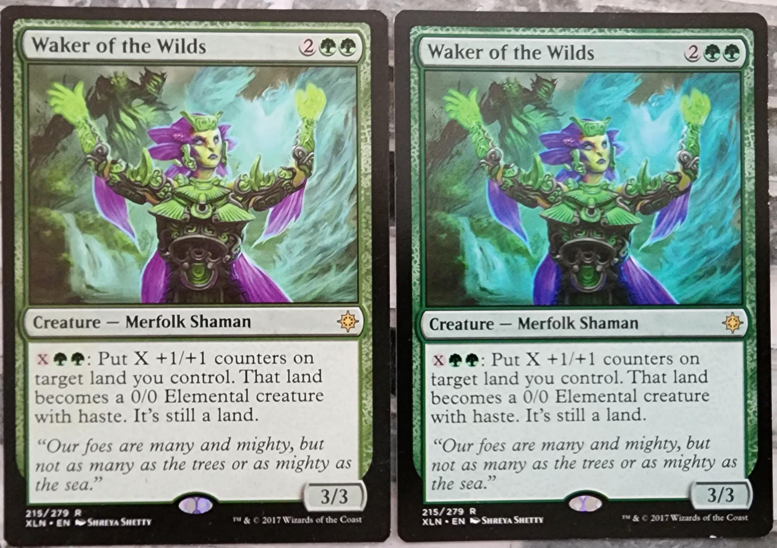 同じカードなのに、こんなに色違うって普通？ : r/mtg