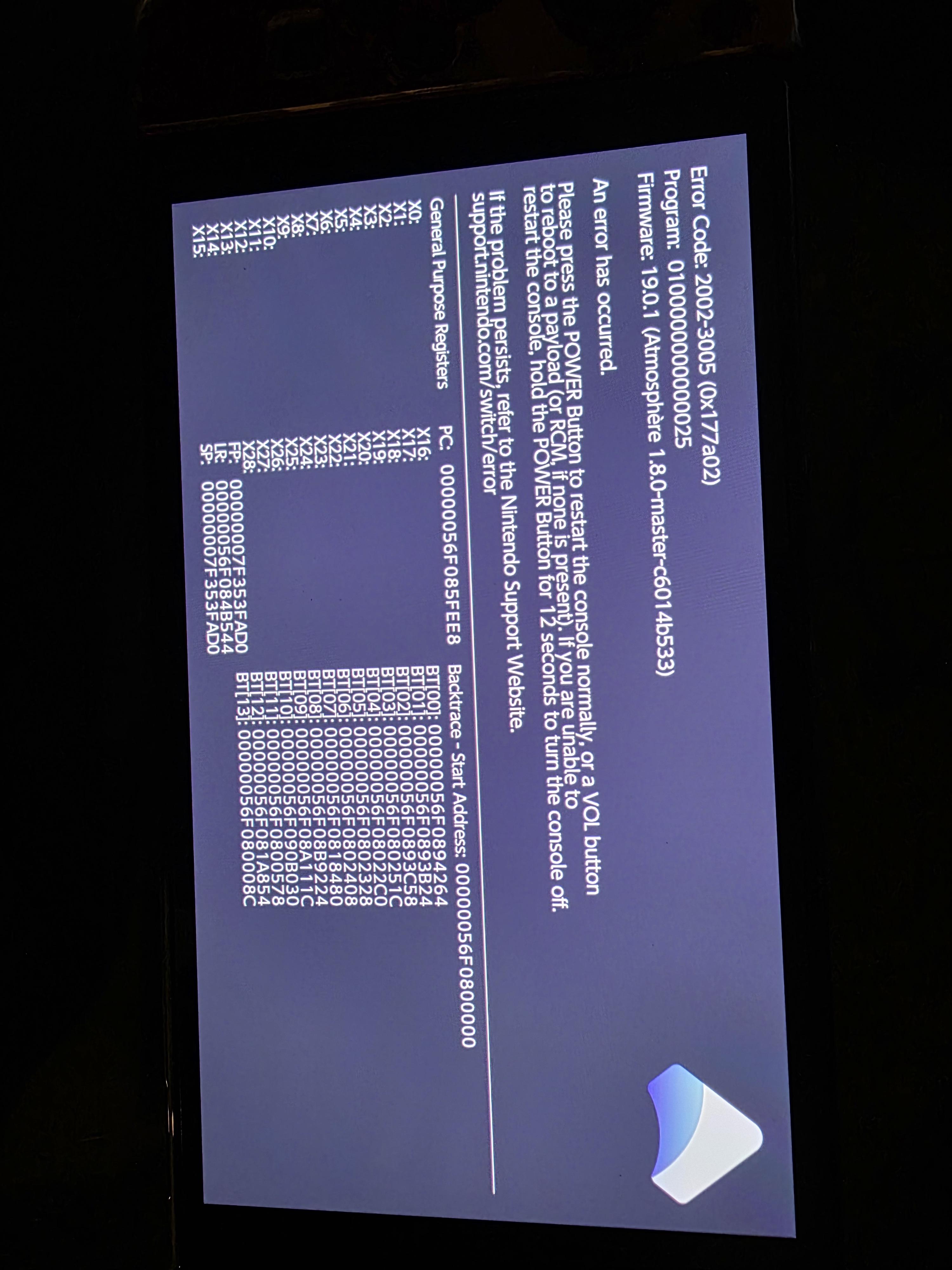 エラー2002-3005を修正？ソフトブリック。 : r/SwitchPirates