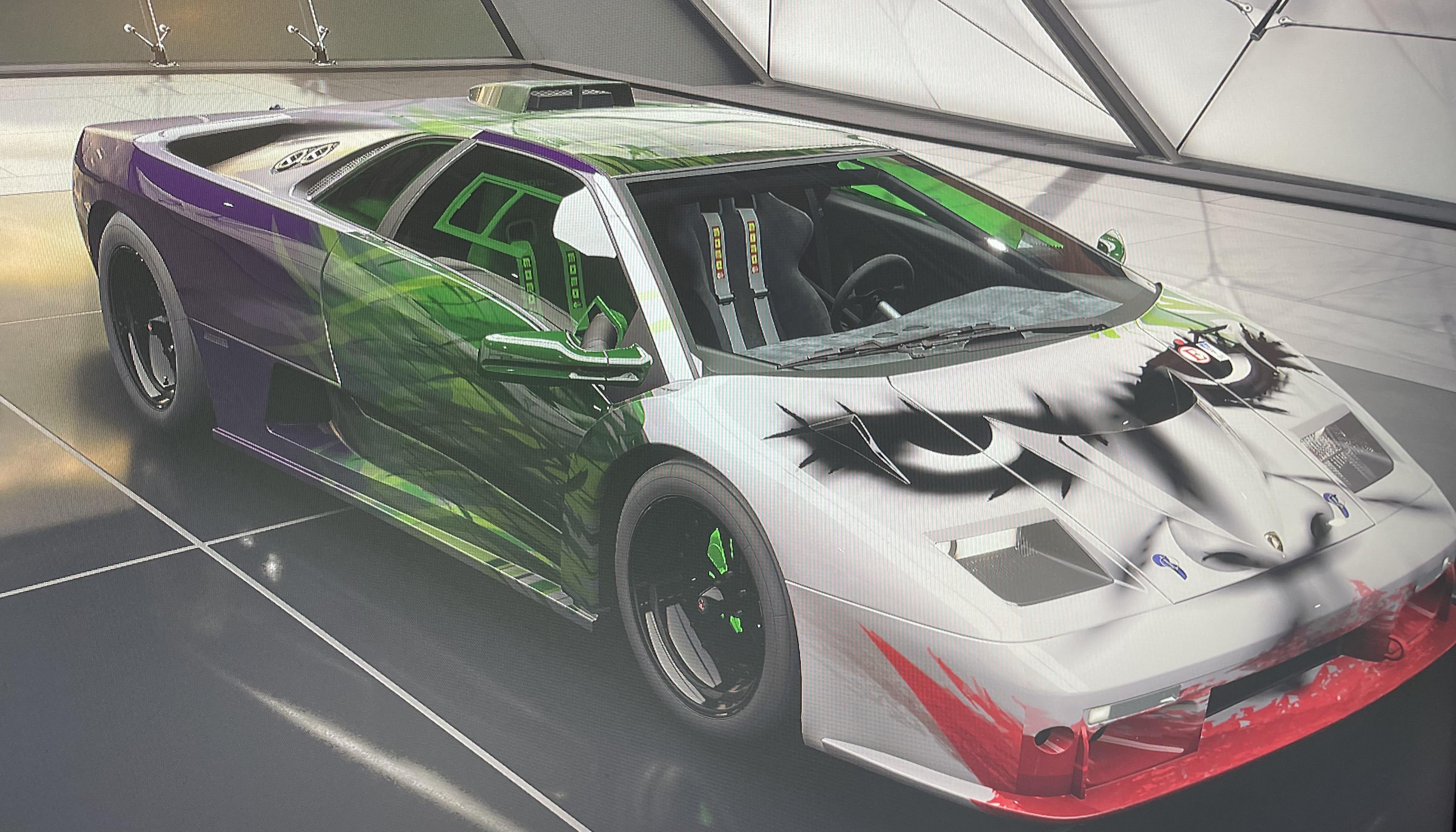 Joker livery for the Diablo GTR I made, how'd I do? : r/forza