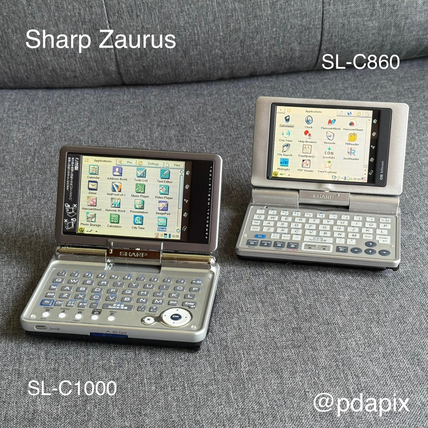 Two Linux-powered legends from Japan 🇯🇵 — the Sharp Zaurus SL