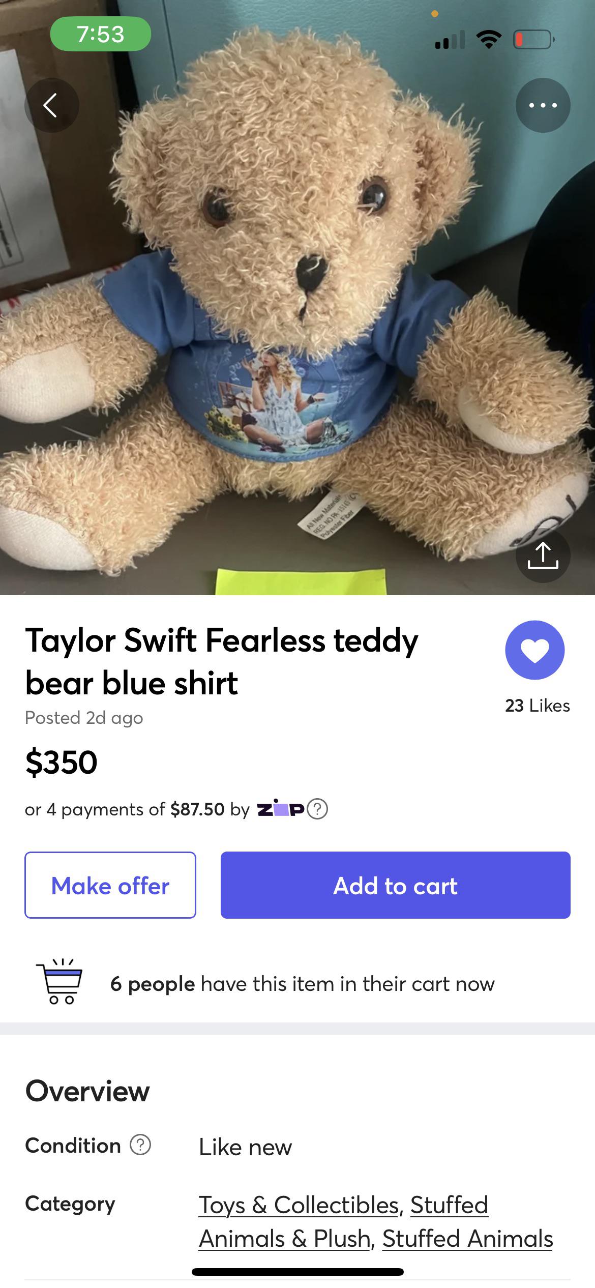 For anybody that's been iso for a fearless teddy bear, there's one