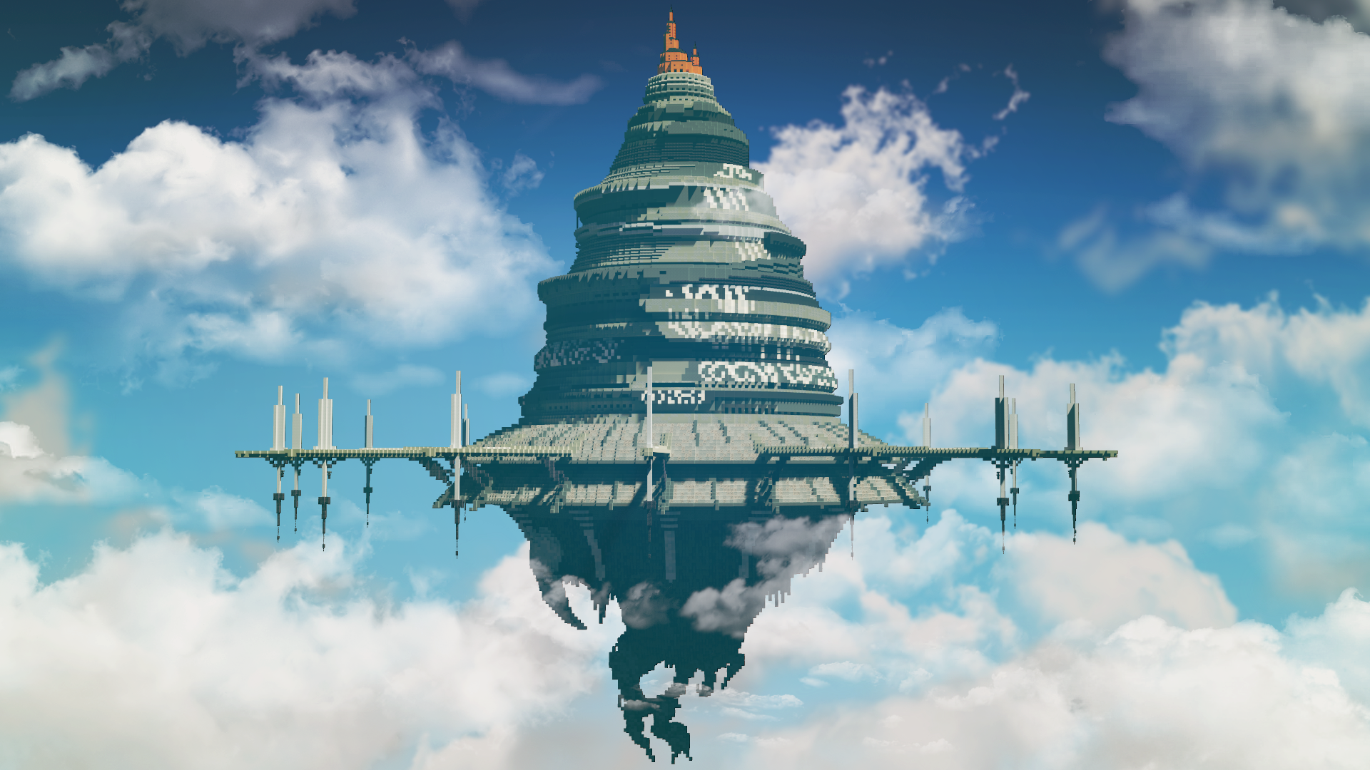 漫画/アニメ「ソードアート・オンライン」のアインクラッド城を再現し