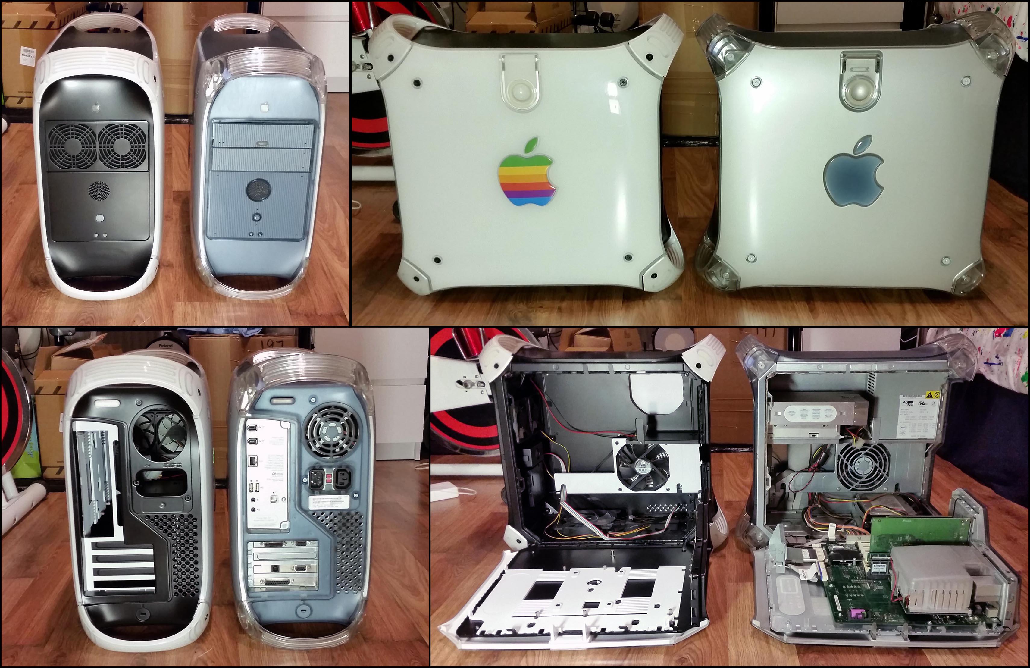 mATXに改造したApple Power Mac G4 - レトロレインボーAppleロゴ付きの