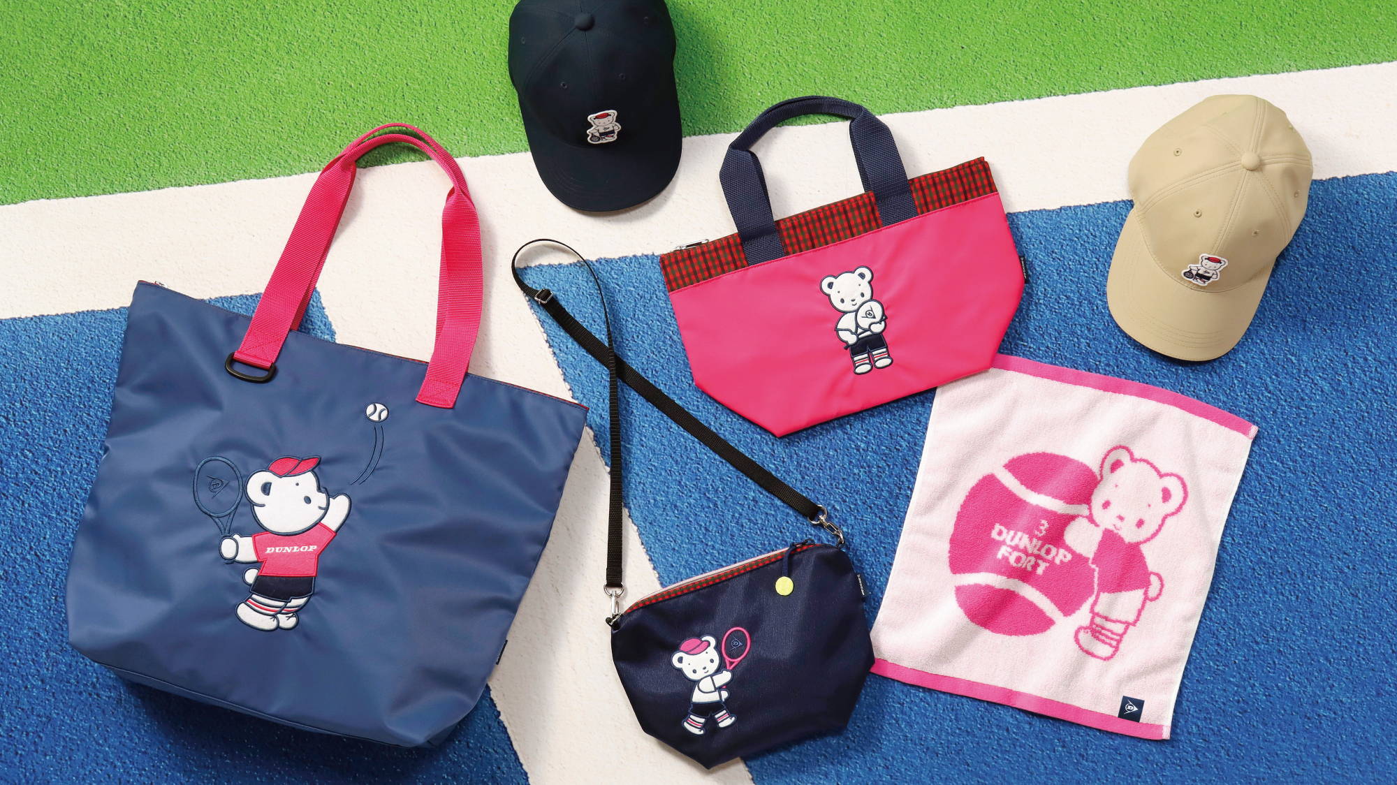 DUNLOP×familiar」 テニスを楽しむファミちゃんを描いたコラボアイテム