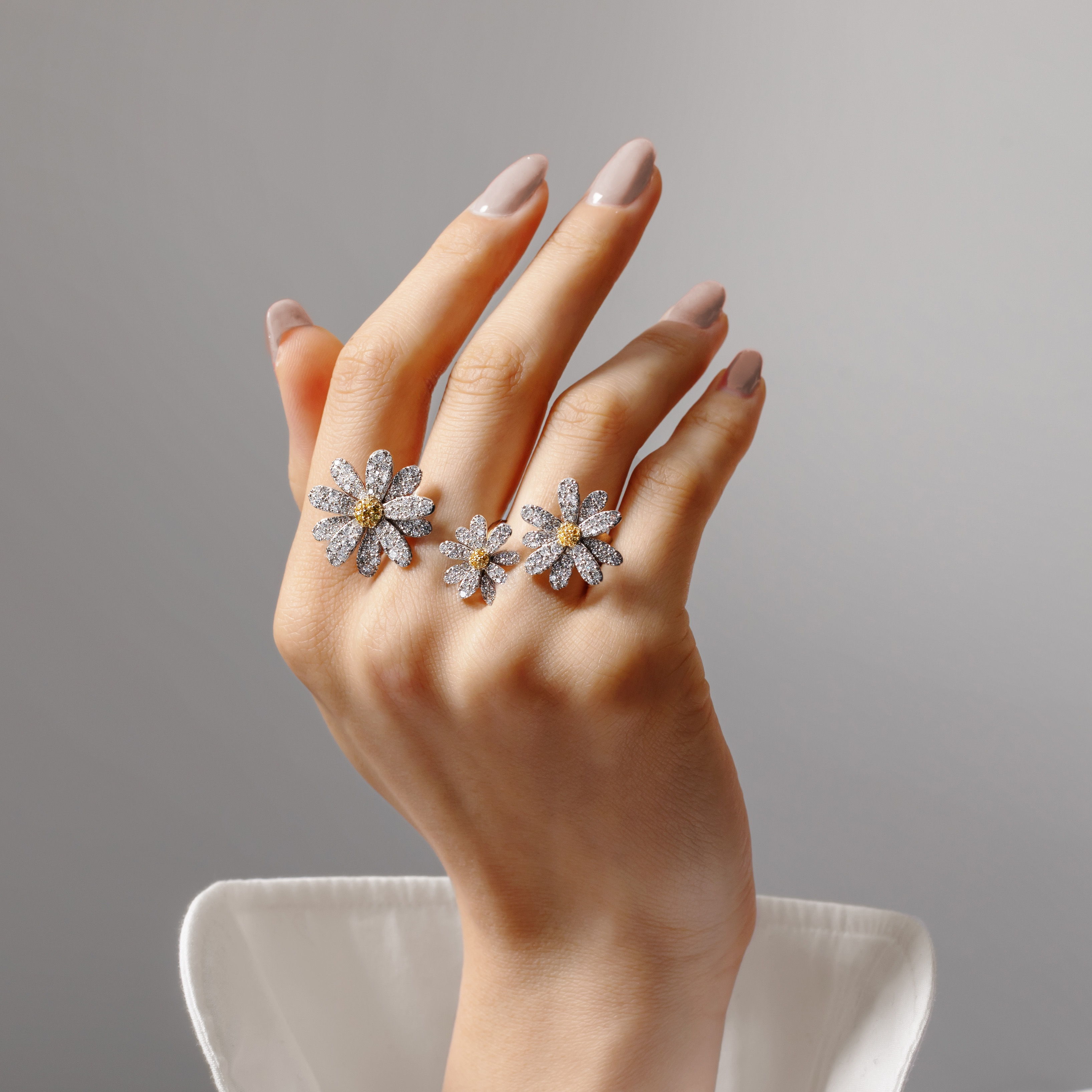 18YGリング BIZOUX【ドゥプリズム】オパール×ローズカットダイヤモンド