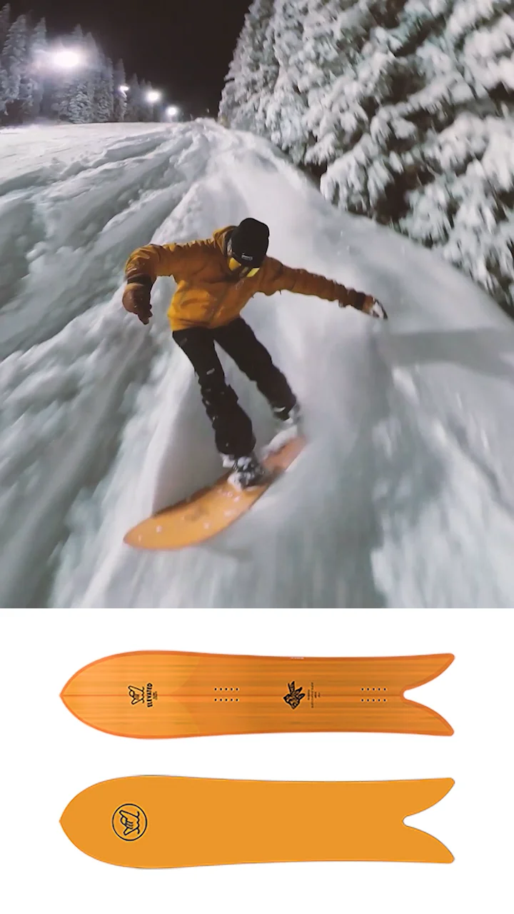 Fish Tail Snow Board | Golden Snow Board | Elevated Surf Craft