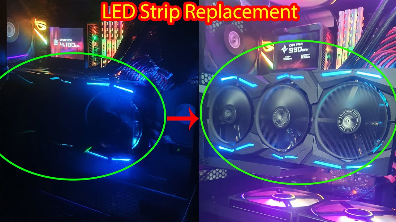 ASUS ROG STRIX RTX 2080 OPAQUE LED TUBE/STRIP REPLACMENT - YouTube