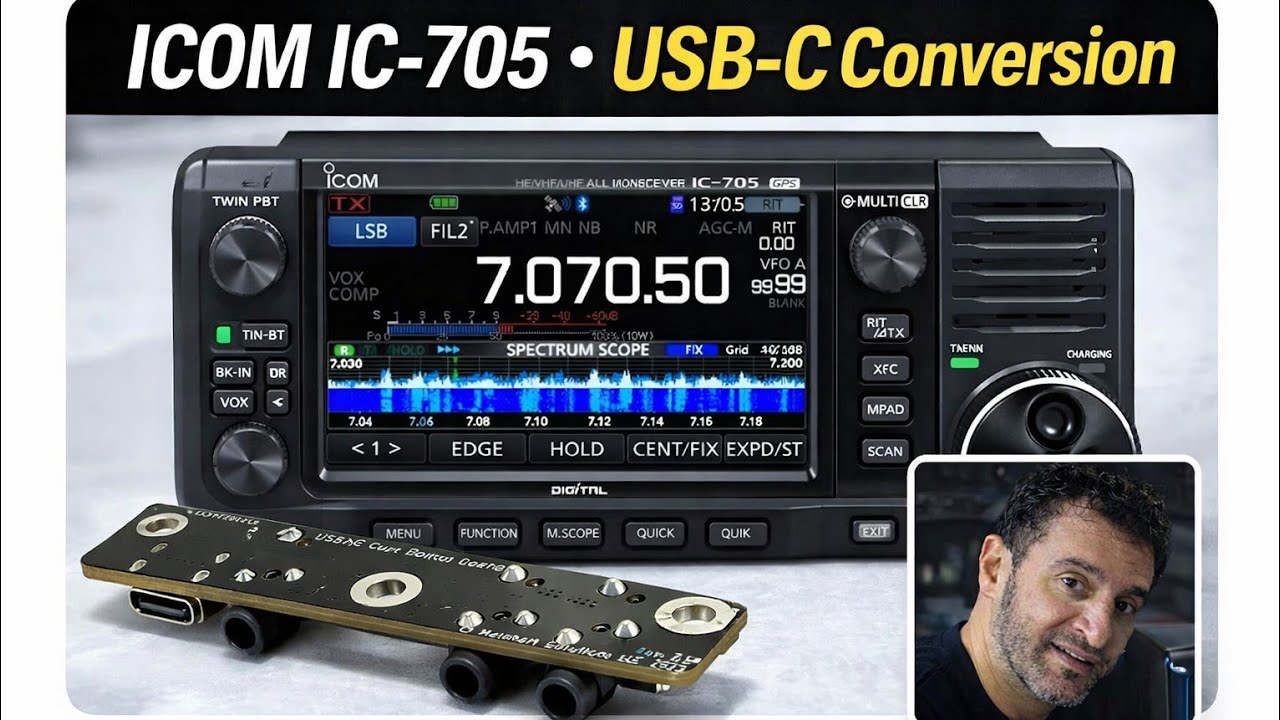 ICOM IC-705 , USB C Conversion - YouTube