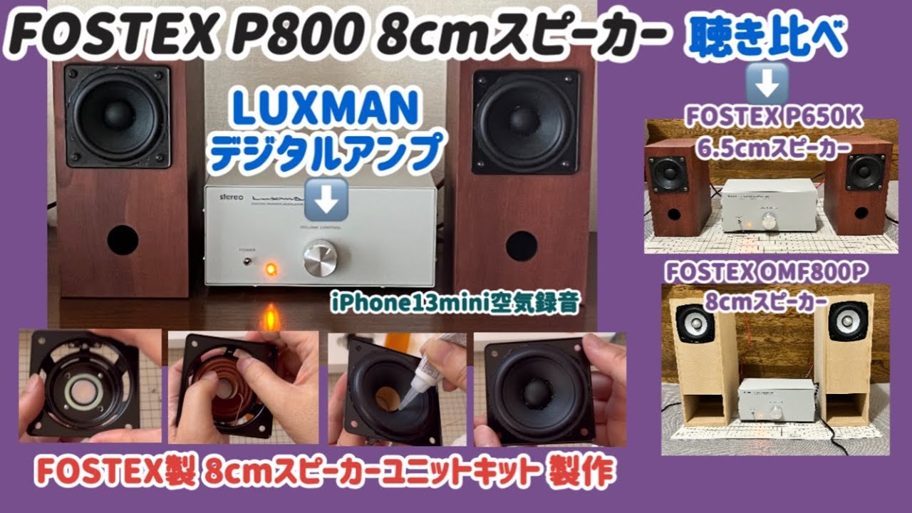 FOSTEX P800 手作りスピーカー】FOSTEX 8cm スピーカーユニットキット
