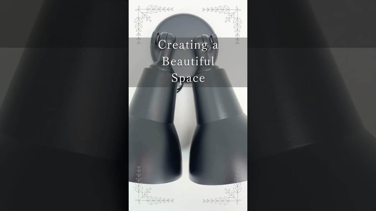 シンプル・ツイン2灯壁付けブラケット照明ライト（ブラック