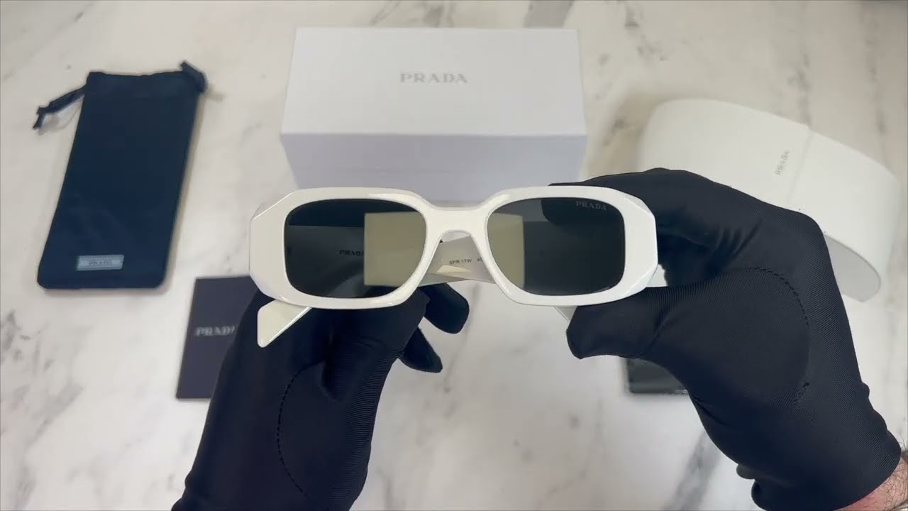 Prada White Sunglasses Model SPR17W (142-5S0) - YouTube