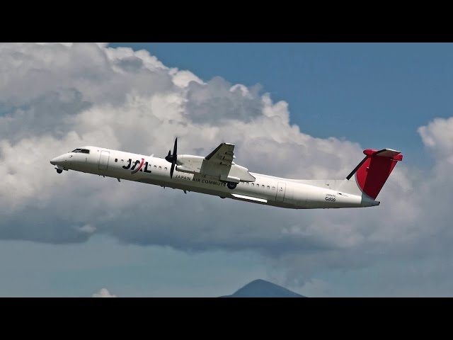 鹿児島空港] Touch and go! Japan Air Commuter DHC-8 Q400 [JA847C