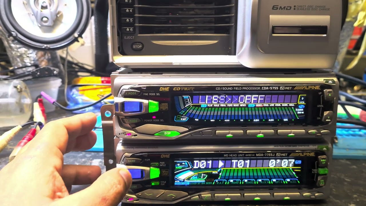 Alpine MDA-7755J, Alpine CDA-5755, MHA-5755 minidisc changer - YouTube