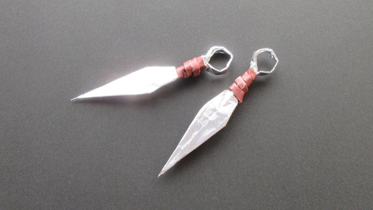 折り紙】クナイ【origami】Ninja throwing knives - YouTube