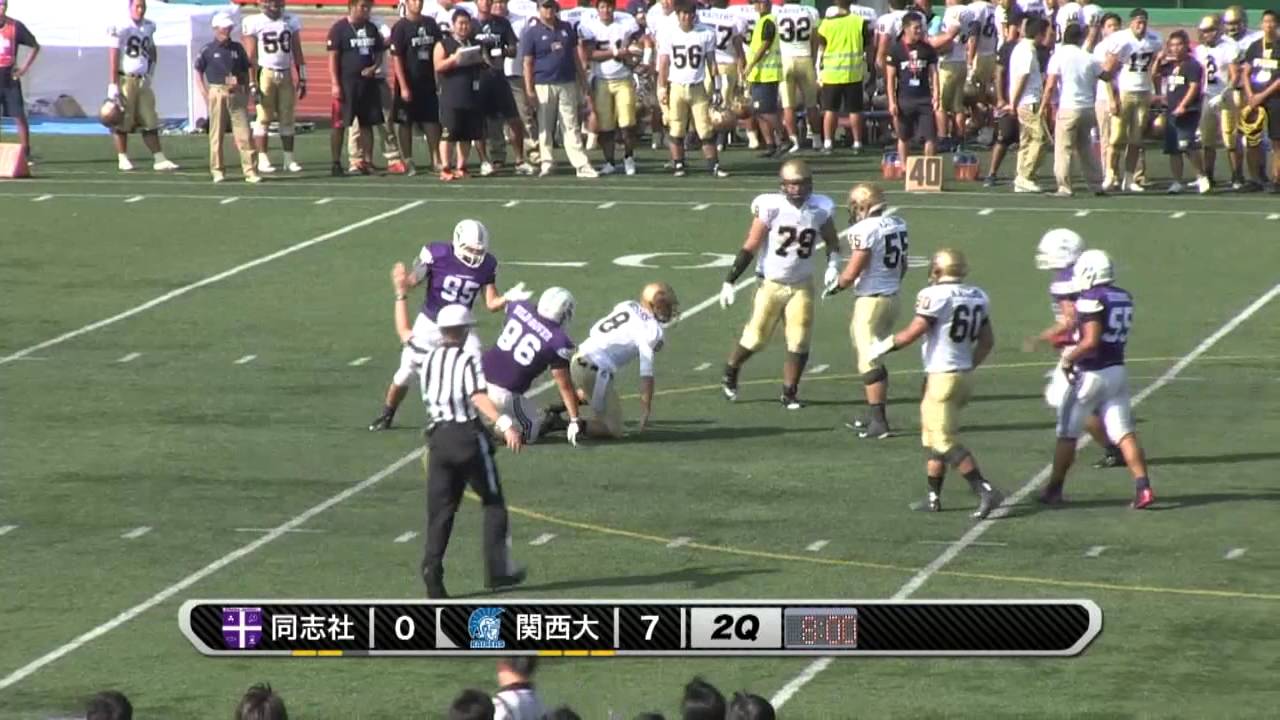 2014関西学生アメフトハイライト】同志社大学vs関西大学 - YouTube