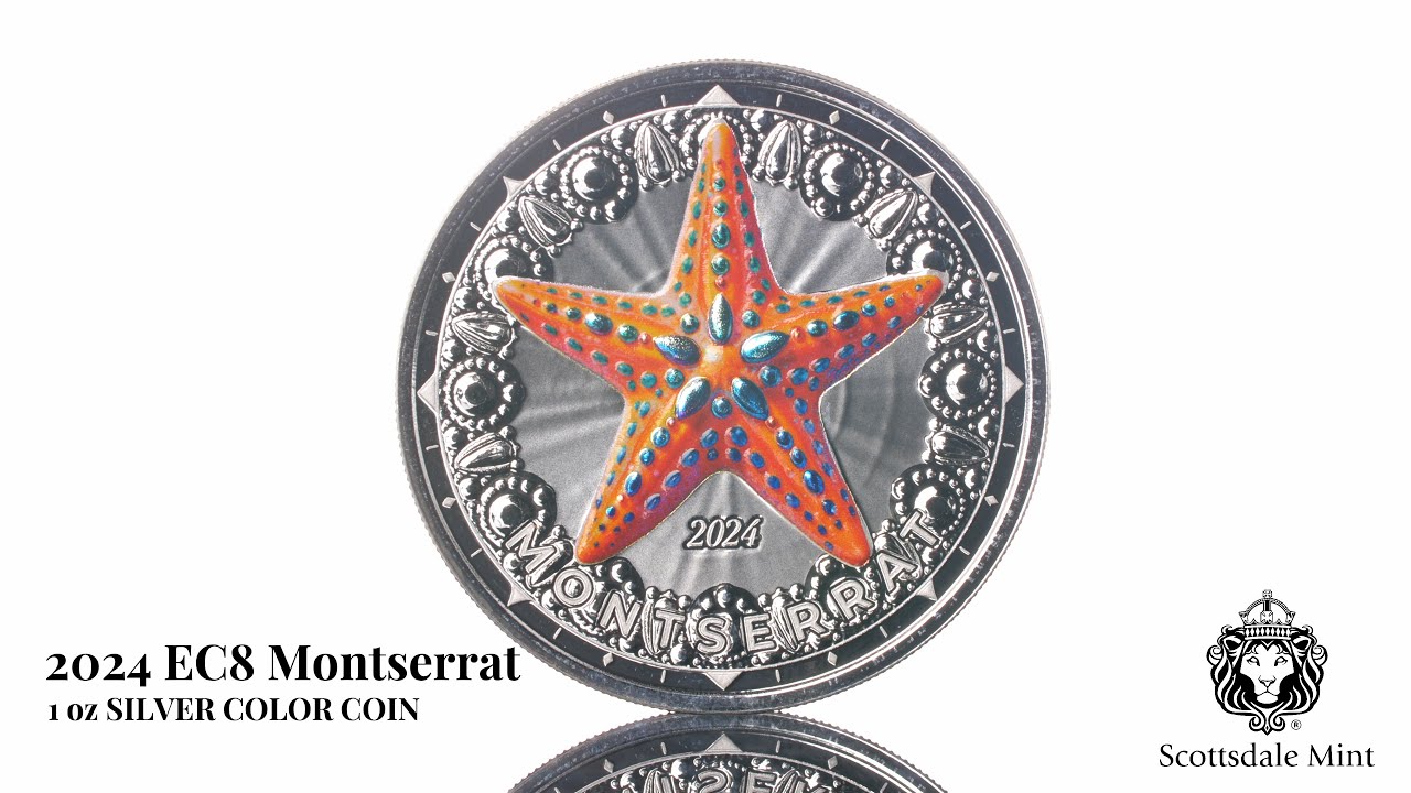 2024 EC8 Montserrat | Starfish 1 oz 999 Fine Silver Color Coin