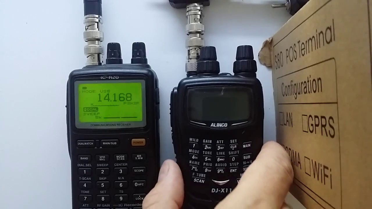 Alinco DJ-X11 & Icom IC-R20 - YouTube