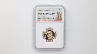 1984 英国 エリザベス2世 ソブリン 1ポンド 金貨 プルーフ NGC PF 70