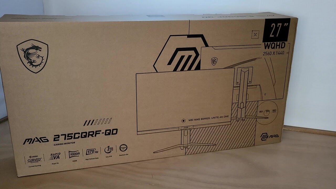 開封動画] MSI MAG 275CQRF-QD ゲーミングモニター 簡単なスペックを