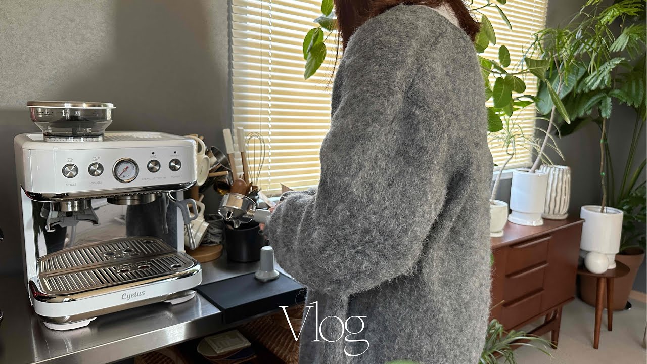 VLOG]新調エスプレッソマシン /チョコパイスコーン作り.旅行の計画