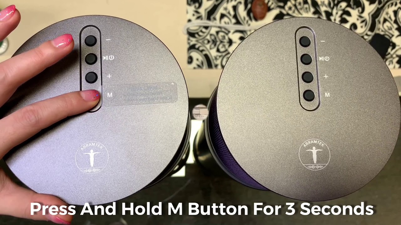 Pair 2 of Abramtek E600 Bluetooth Speakers for 360° Stereo Sound