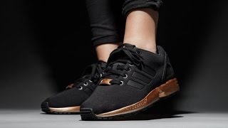 Adidas ZX Flux Black Copper Metallic Gold S78977 - YouTube