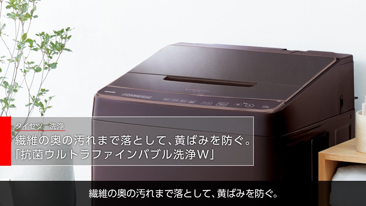 洗濯機 ZABOON 抗菌ウルトラファインバブル洗浄W(AW-12/10DP4)｜東芝