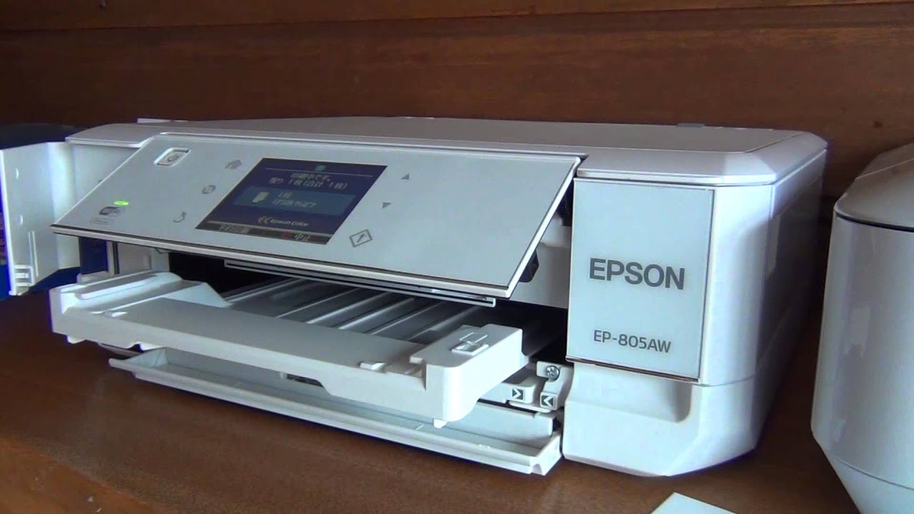 EP-805A 用紙トレイ・上の動作 - YouTube