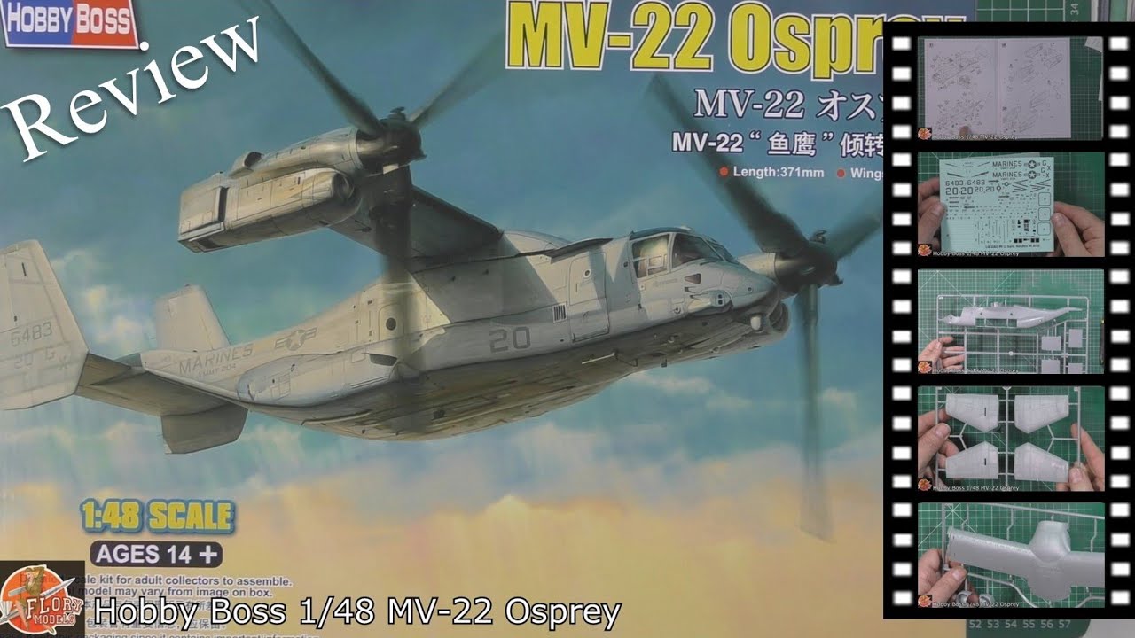 Hobby Boss 1/48 MV-22 Osprey Review - YouTube