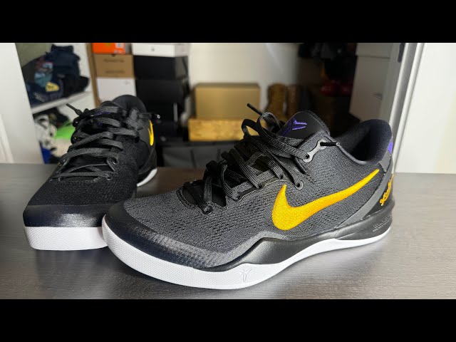 Nike Kobe 8 Lakers Away On Feet Review - YouTube