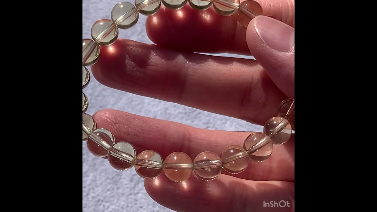 高品質++・チベット産]クリアアンデシンブレスレット（約8mm玉