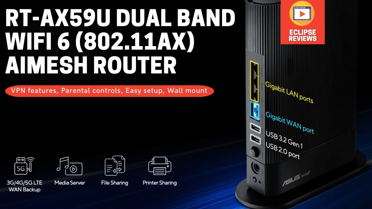 Unboxing the Asus RT-AX59U AX4200 Dual Band WiFi 6 (802.11ax