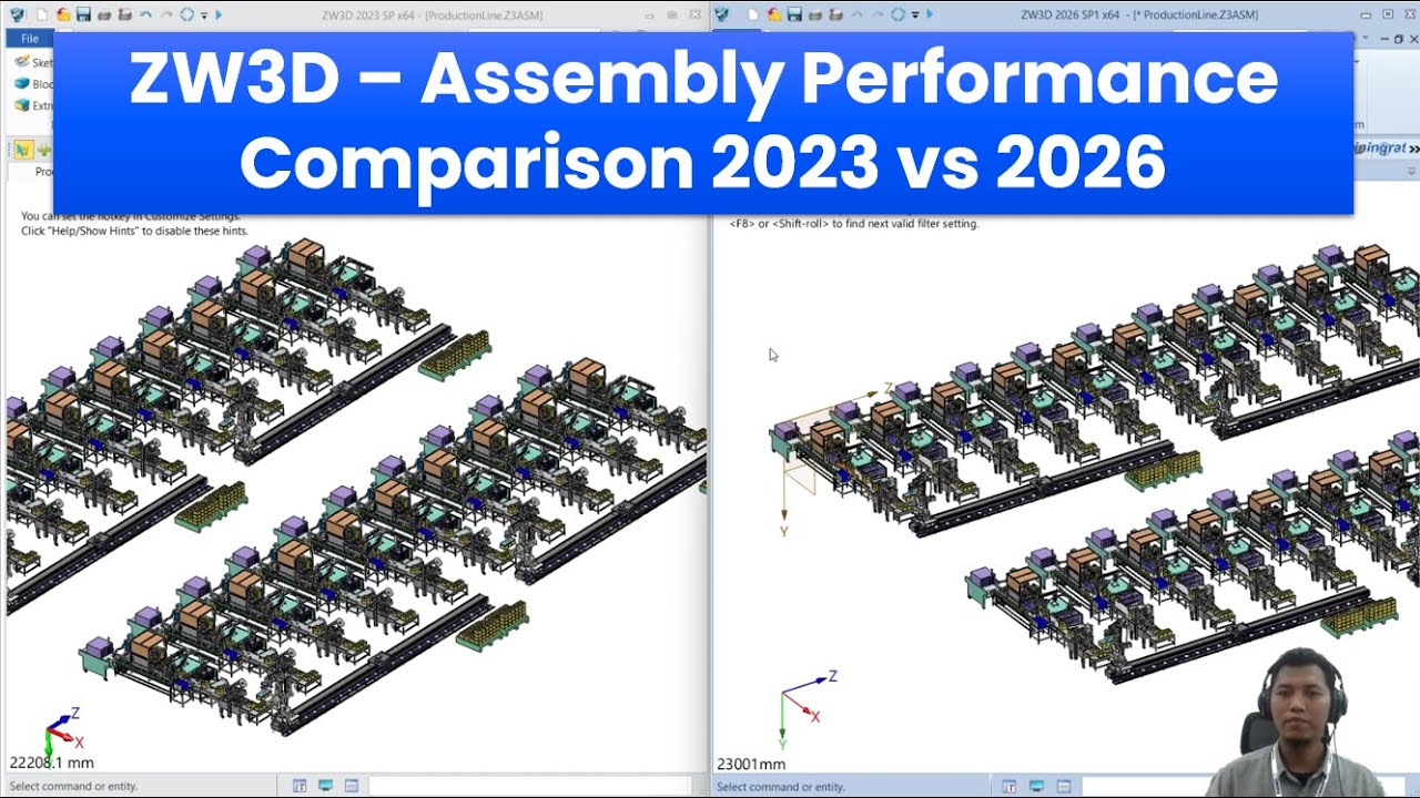 ZW3D - Assembly Performance Comparison 2023 vs 2026 - YouTube