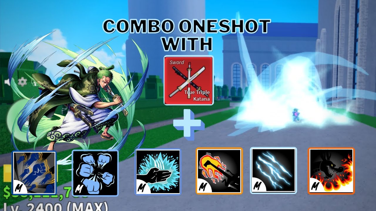 Combo One Shot With True Triple Katana And All Melee | Blox Fruits