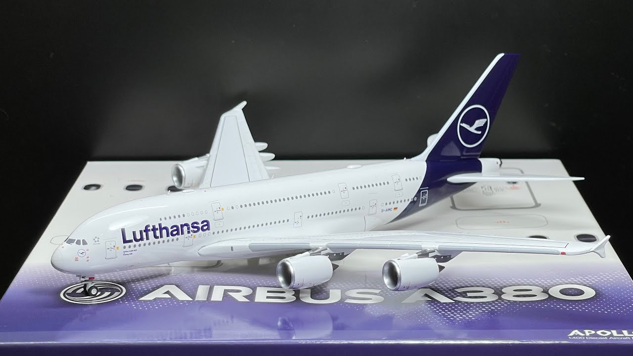 132: Apollo 1/400 Airbus A380 Lufthansa D-AIMC - YouTube
