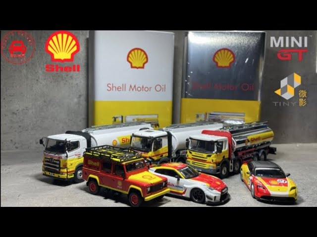 1/64 MiniGT x Tiny 微影Shell 油站Land Rover Defender 110 Scania P