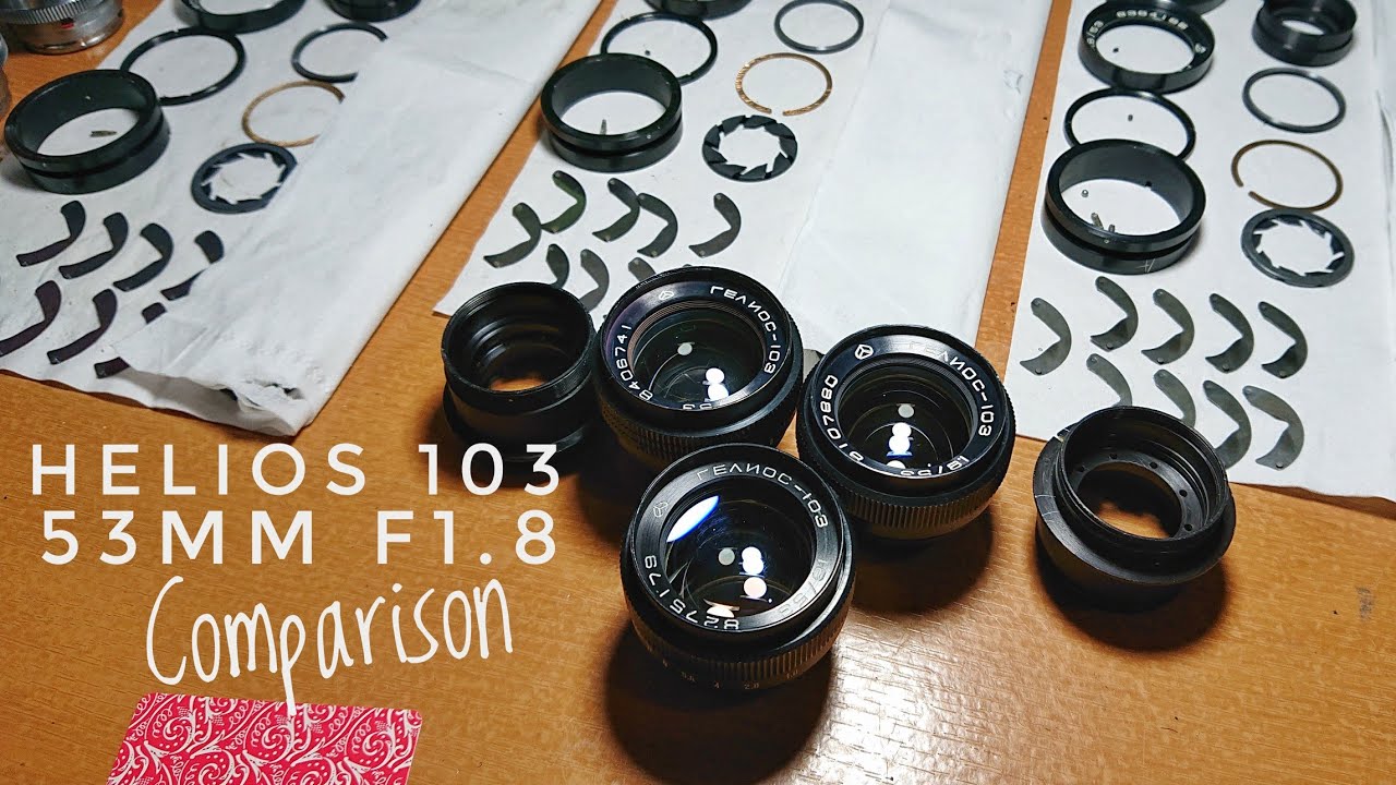 Helios 103 Versions Compared - 1981 - 1982 - 1983 - 1984 53mm F1.8