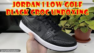 Jordan 1 Low Golf Black Crocodile Unboxing - YouTube
