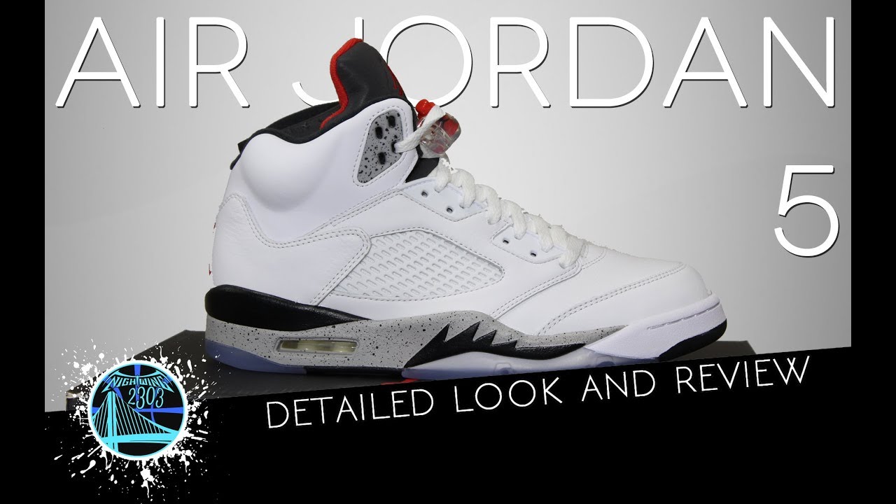 Air Jordan 5 White/Cement | Detailed Look and Review - YouTube