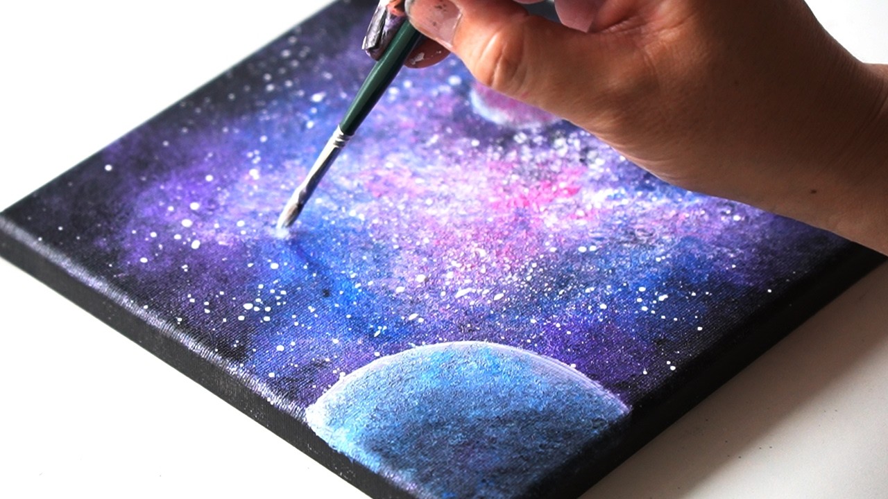 アクリル絵の具で宇宙を簡単に描く方法｜junya_art
